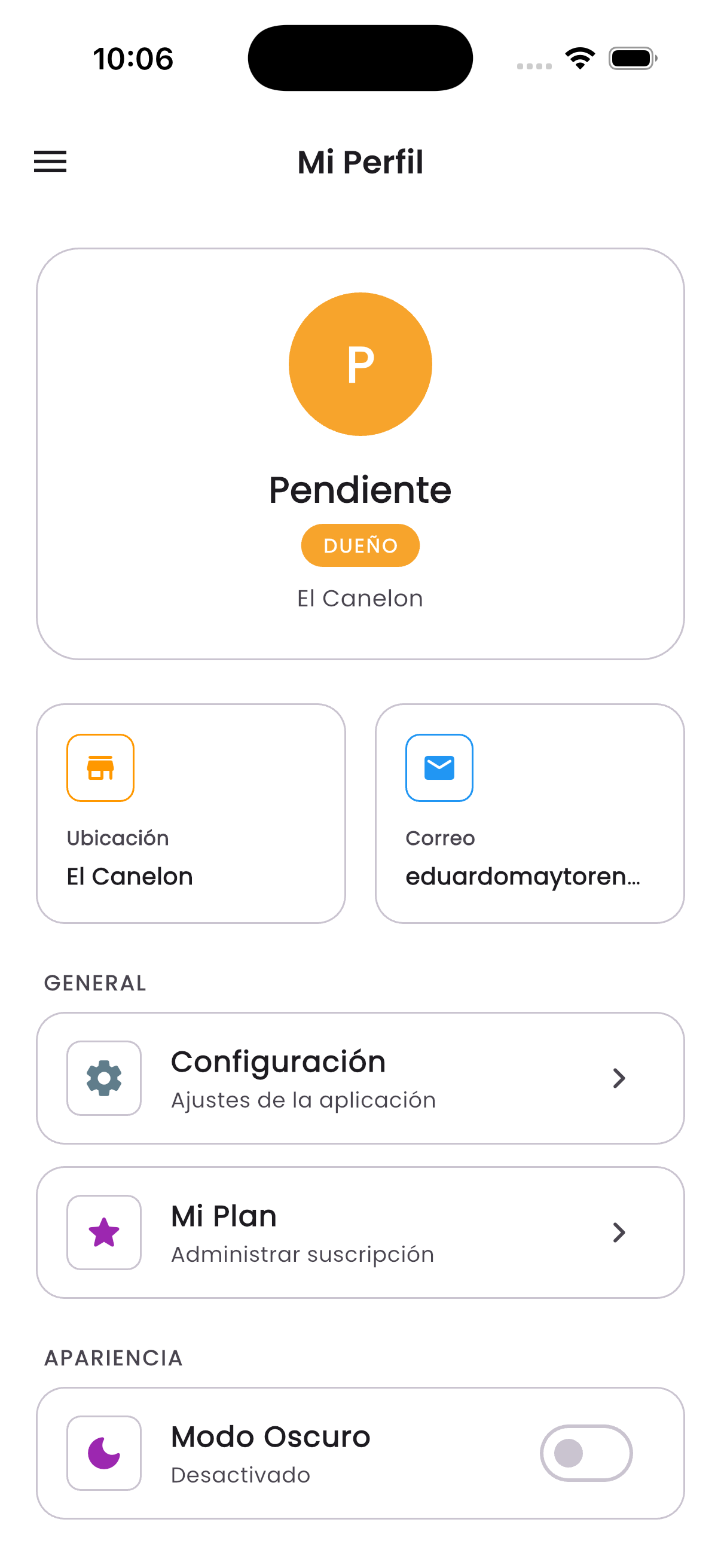 Información de tu Restaurante